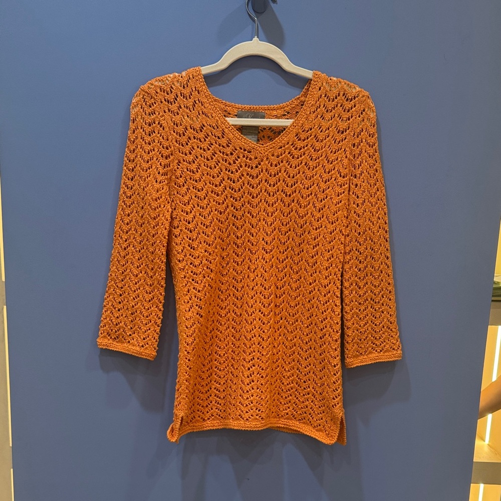 Nomi Vibrant Orange Women's Knit Sweater